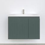 Piramida EURIDIKA fali fürdőszobabútor - műmárvány mosdóval -2 ajtós - PINO ZÖLD - 75 x 48 x 53 cm