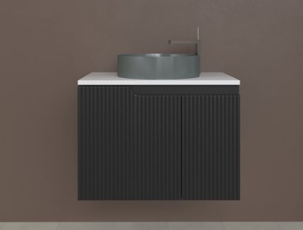 Piramida EURIDIKA fali fürdőszobabútor - mosdópult mosdó nélkül -2 ajtós-PINO FEKETE-75 x 48 x 53 cm