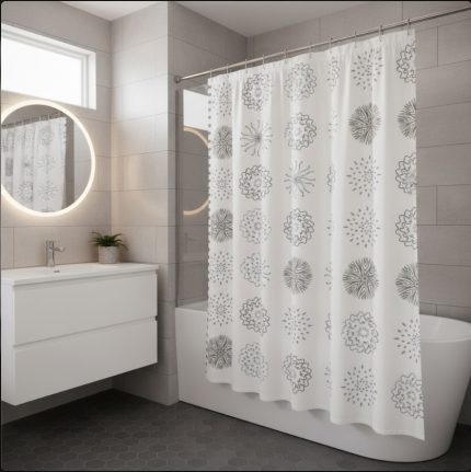 Zuhanyfüggöny - STAR - Impregnált textil - 180 x 200 cm