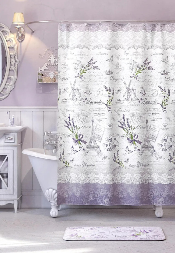 Zuhanyfüggöny - LEVANDE - Impregnált textil - 180 x 200 cm - Image 2