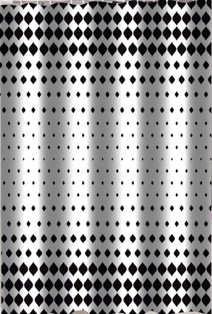 Zuhanyfüggöny - BLACK AND WHITE - Impregnált textil - 180 x 200 cm