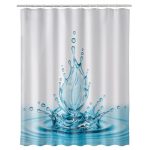 Zuhanyfüggöny - WATER FLOWER - Impregnált textil - 180x200