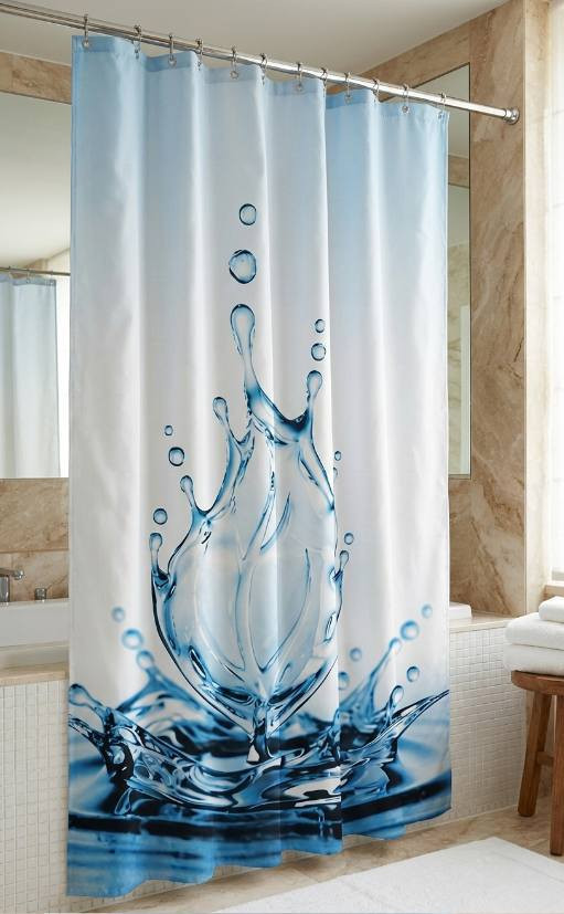 Zuhanyfüggöny - WATER FLOWER - Impregnált textil - 180x200 - Image 2