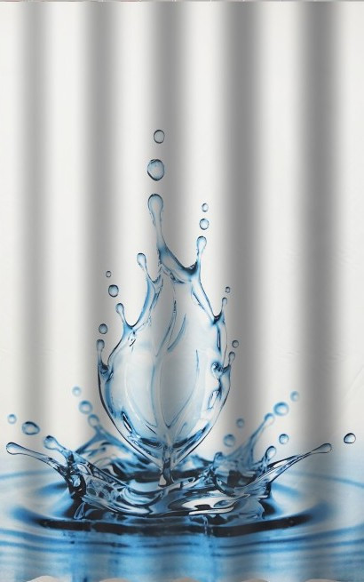 Zuhanyfüggöny - WATER FLOWER - Impregnált textil - 180x200 - Image 4