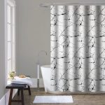 Zuhanyfüggöny - GRANITE - Impregnált textil - 180 x 200 cm