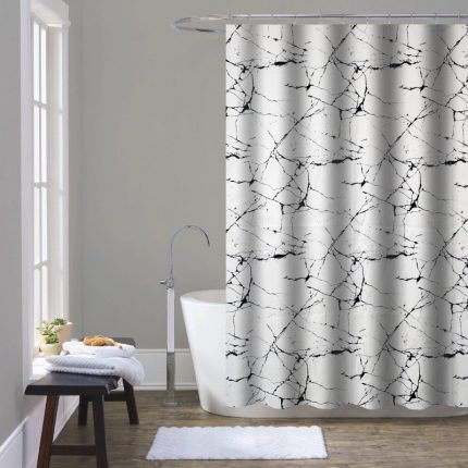 Zuhanyfüggöny - GRANITE - Impregnált textil - 180 x 200 cm