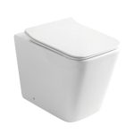 Eros ES QUADRO padlón álló WC - ülőkével komplett - perem nélküli öblítés - alsó / hátsó kifolyású
