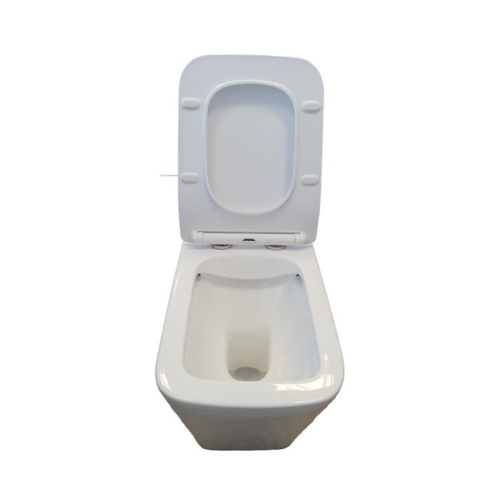 Eros ES QUADRO padlón álló WC - ülőkével komplett - perem nélküli öblítés - alsó / hátsó kifolyású
