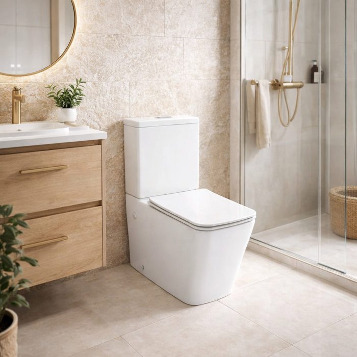 Eros ES QUADRO monoblokk WC - perem nélküli - WC ülőkével komplett