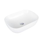 Eros SMILE 3 - PULTRA ültethető - Top Counter - porcelán mosdó - MATT FEHÉR - 46,5 x 32,5 x 13 cm