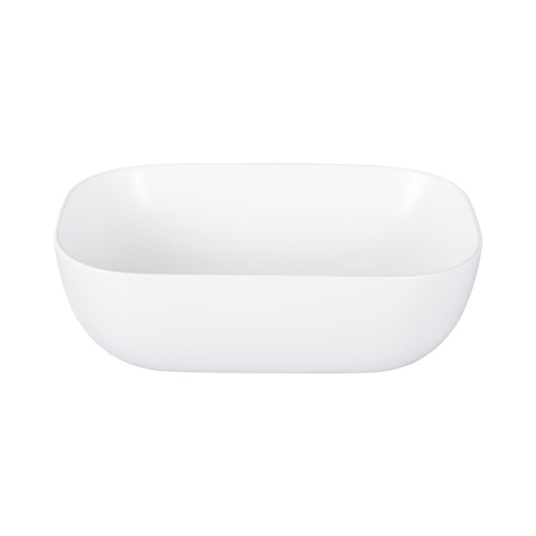 Eros SMILE 3 - PULTRA ültethető - Top Counter - porcelán mosdó - MATT FEHÉR - 46,5 x 32,5 x 13 cm - Image 2