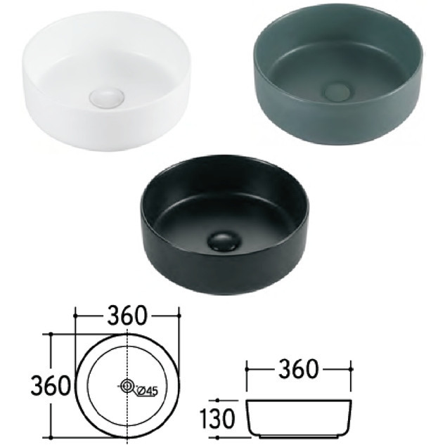 Eros SIMPLE 8 - PULTRA ültethető - Top Counter - porcelán mosdó - 36 x 36 x 13 cm - Image 3