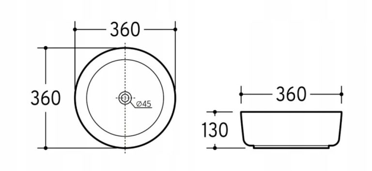 Eros SIMPLE 8 - PULTRA ültethető - Top Counter - porcelán mosdó - 36 x 36 x 13 cm - Image 4
