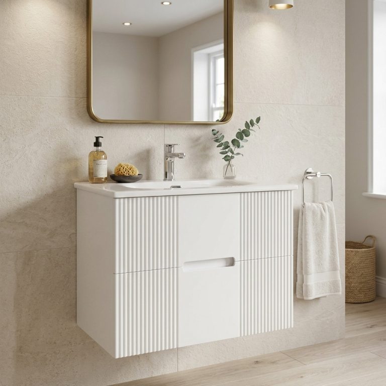 TMP MODENA 75 fali függesztett fürdőszobabútor - SKY E-8099-75 porcelán mosdóval - 75 x 46 x 55 cm - Image 3