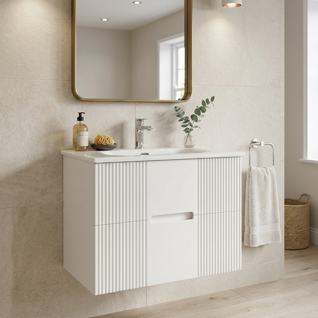 TMP MODENA 75 fali függesztett fürdőszobabútor - SKY E-8099-75 porcelán mosdóval - 75 x 46 x 55 cm - Image 3