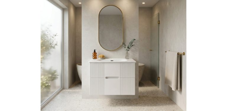 TMP MODENA 75 fali függesztett fürdőszobabútor - SKY E-8099-75 porcelán mosdóval - 75 x 46 x 55 cm - Image 4