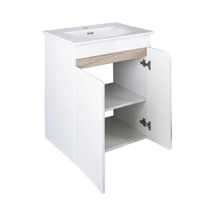 TMP VISION LONG 60 fali függesztett fürdőszobai bútor - SKY E-8099-60 mosdóval- 61 x 46 x 74 cm