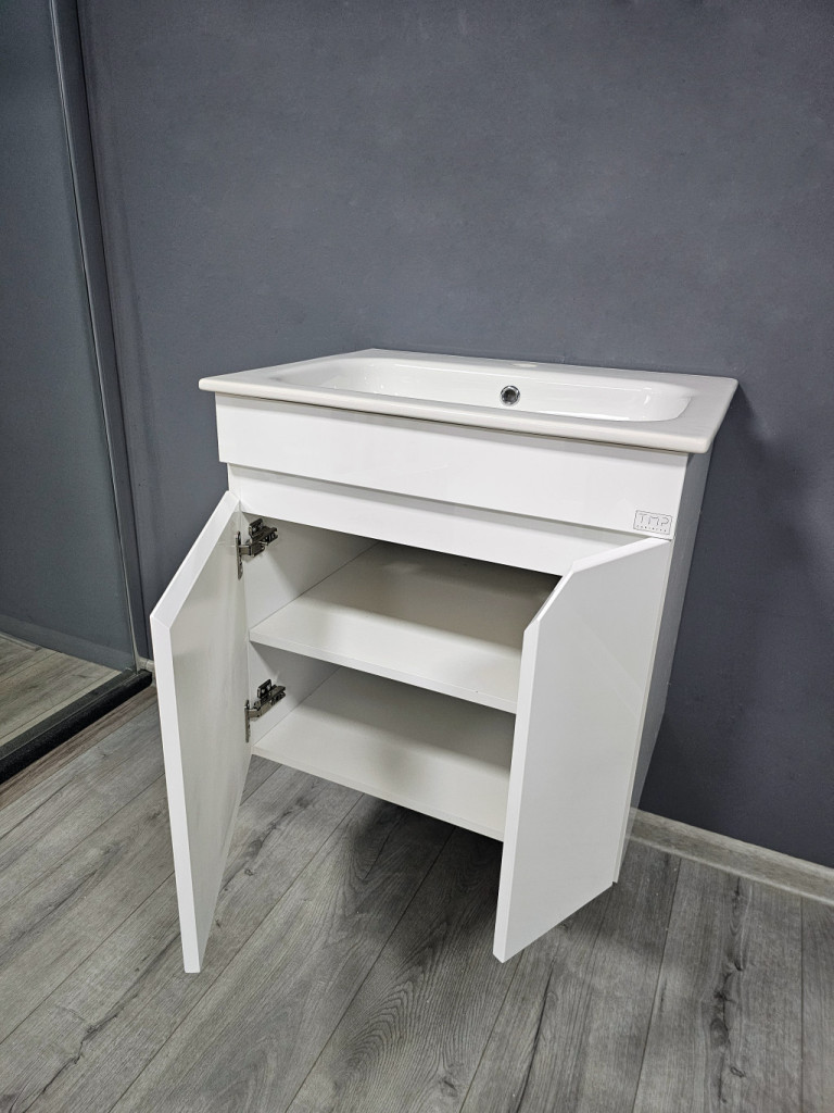 TMP VISION 60 fali függesztett fürdőszobai bútor - SKY E-8099-60 porcelán mosdóval - 61 x 46 x 56 cm - Image 5