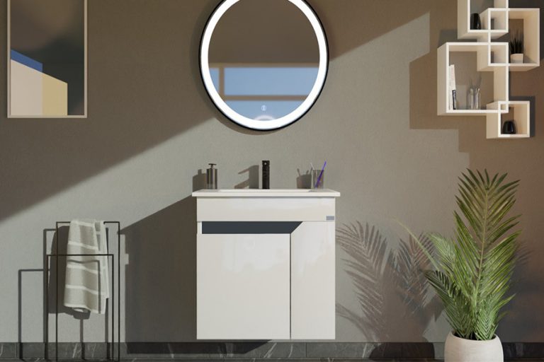 TMP VISION 60 fali függesztett fürdőszobai bútor - SKY E-8099-60 porcelán mosdóval - 61 x 46 x 56 cm - Image 6