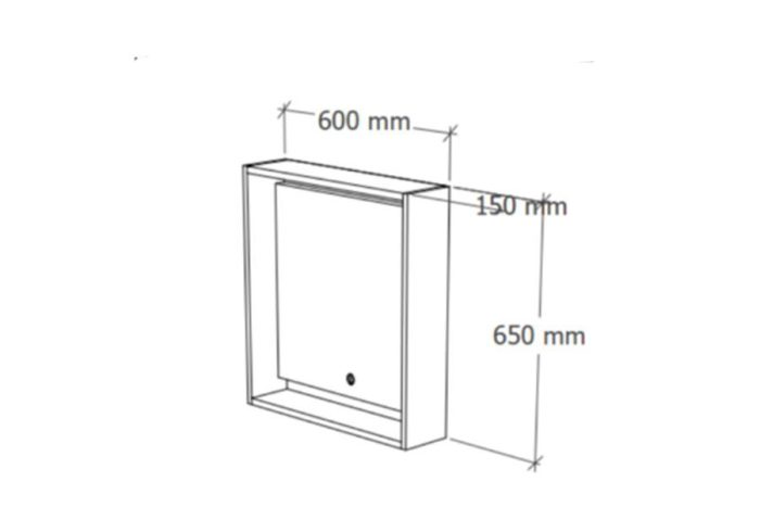 TMP NORD CRAFT tükrös szekrény LED világítással - érintő kapcsolóval - 60 x 65 cm