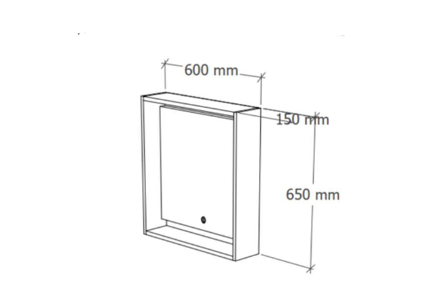 TMP NORD CRAFT tükrös szekrény LED világítással - érintő kapcsolóval - 60 x 65 cm - Image 6