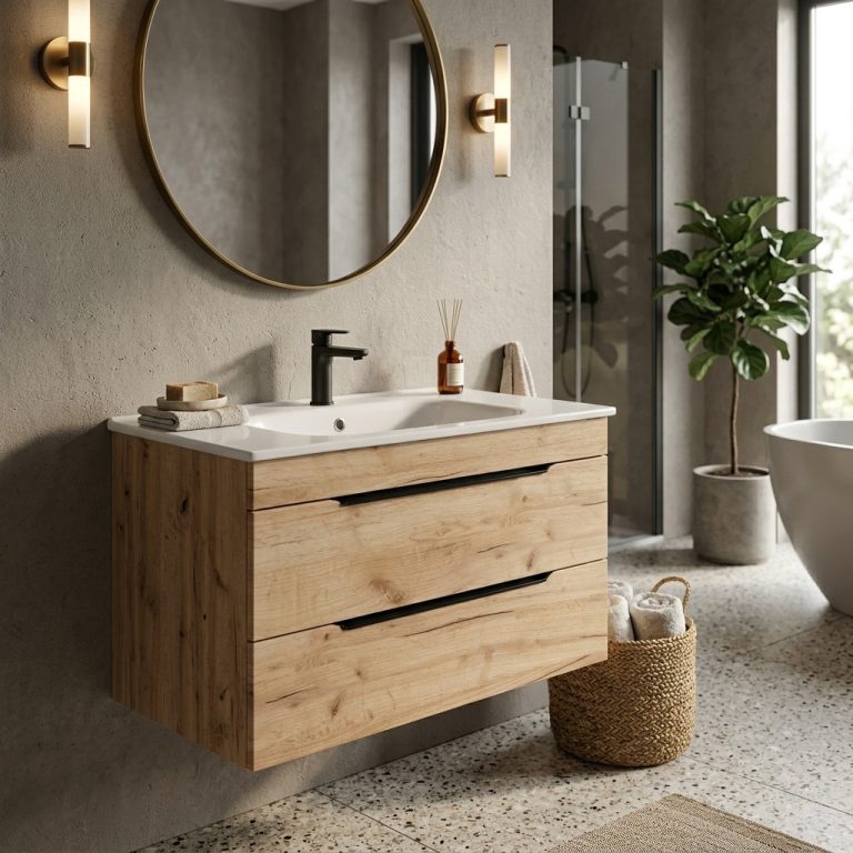 TMP VOX 80 GOLD CRAFT - fali fürdőszobabútor - NewArc 504080 porcelán mosdóval - 80 x 45 x 46 cm - Image 3