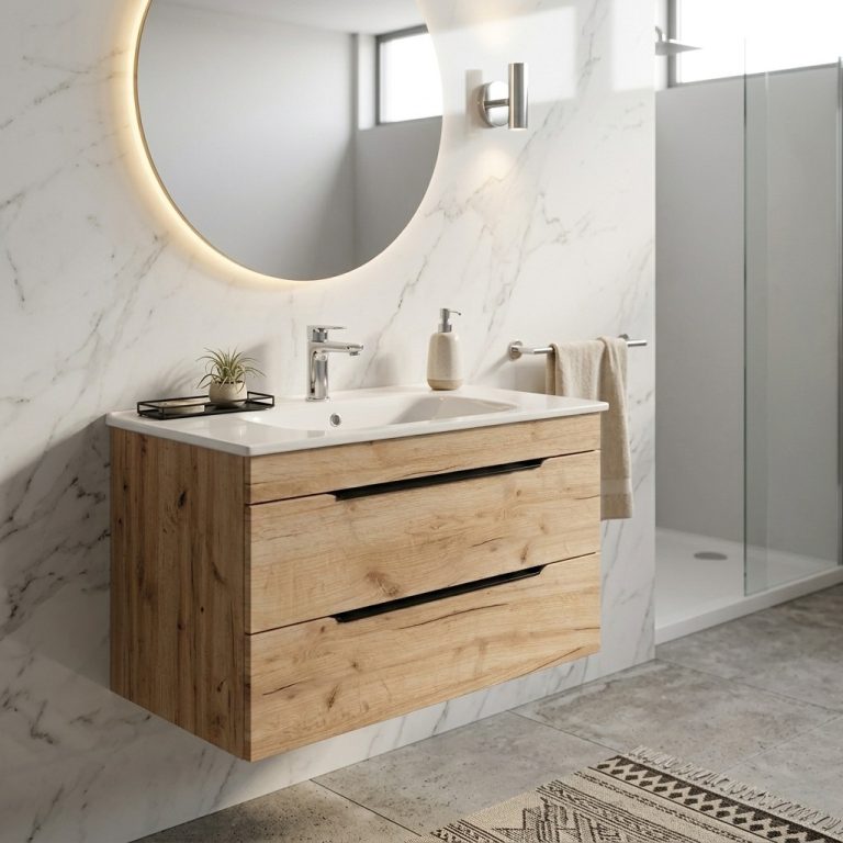 TMP VOX 80 GOLD CRAFT - fali fürdőszobabútor - NewArc 504080 porcelán mosdóval - 80 x 45 x 46 cm - Image 6