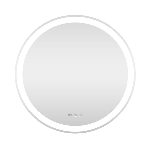 Viva AURA fürdőszoba tükör - érintőkapcsolós - páramenetesítős - órával - LED - KEREK - átmérő 60cm