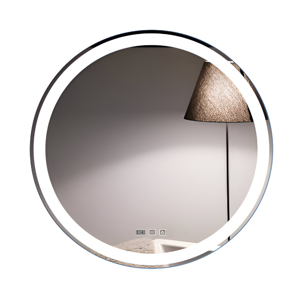 Viva AURA fürdőszoba tükör - érintőkapcsolós - páramenetesítős - órával - LED - KEREK - átmérő 60cm - Image 2