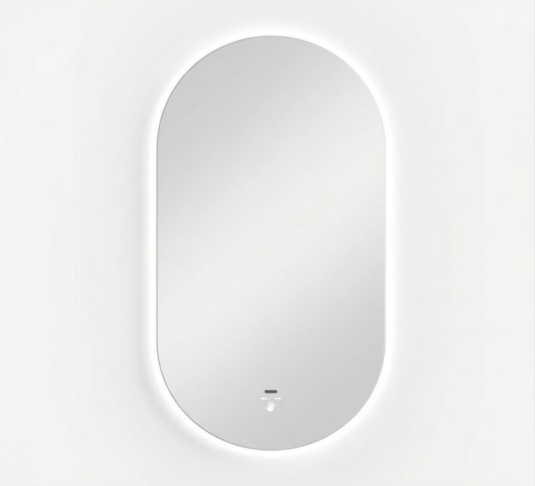 Viva AURA PINO 50 fürdőszoba tükör - érintésmentes - AMBIENT LED - OVÁLIS - ÁLLÓ - 50x90 cm
