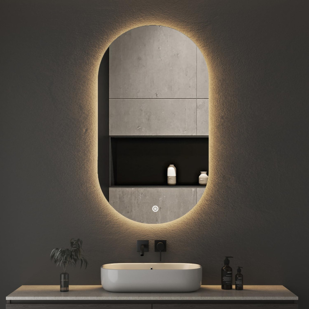 Viva AURA PINO 50 fürdőszoba tükör - érintésmentes - AMBIENT LED - OVÁLIS - ÁLLÓ - 50x90 cm - Image 5