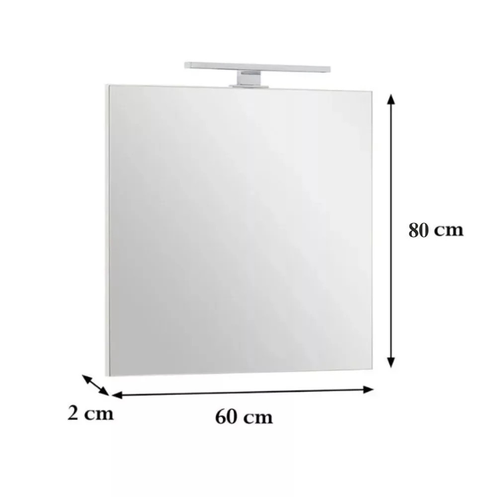 Viva AURA FIONA fürdőszoba tükör - LED 4,5 w-os 30cm-es világítással - ÁLLÓ - 60 x 80 cm - Image 5
