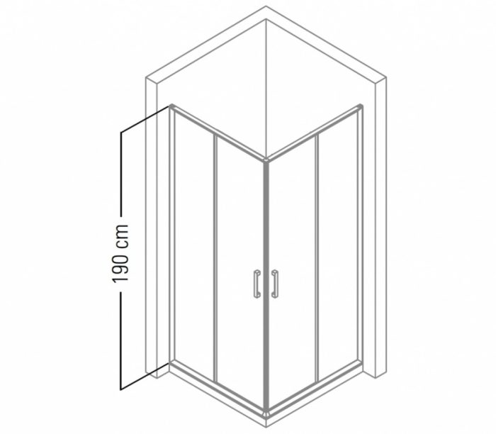 Vela Banyo TMP zuhanykabin - 90 SZÖGLETES - 5 mm víztiszta vízlepergető üveggel - 90 x 90 x 190 cm