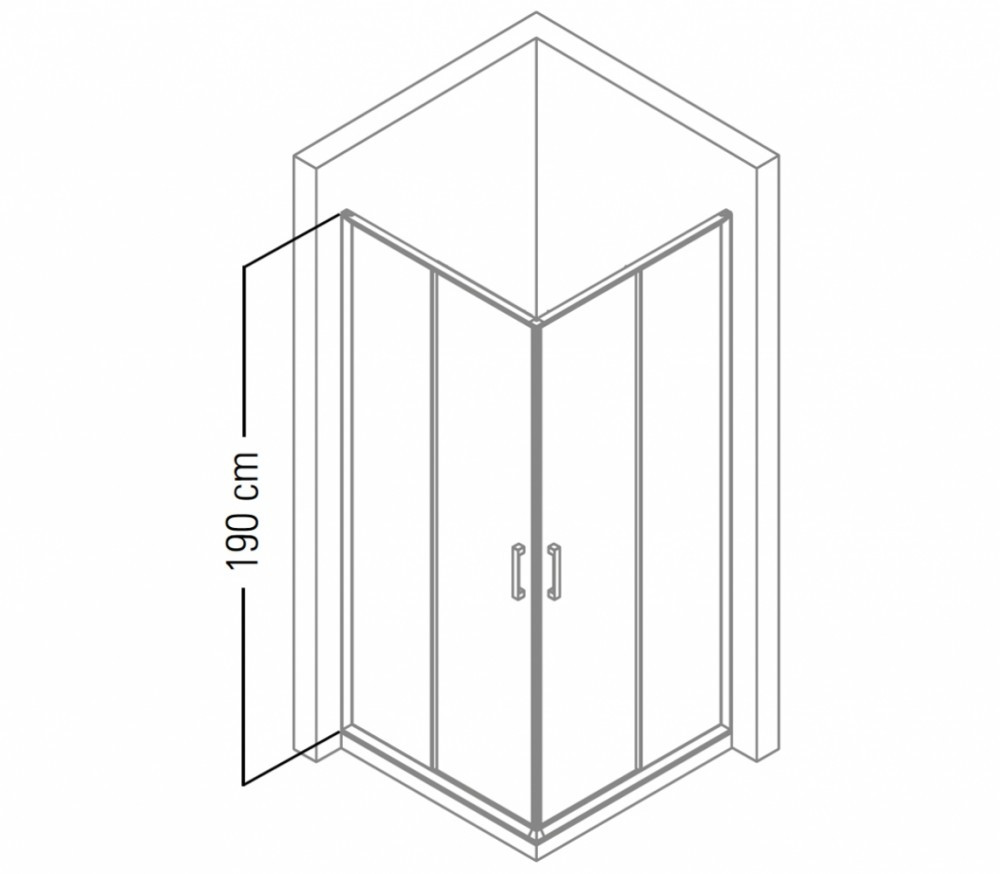 Vela Banyo TMP zuhanykabin - 90 SZÖGLETES - 5 mm víztiszta vízlepergető üveggel - 90 x 90 x 190 cm - Image 3