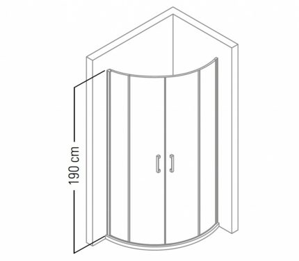 Vela Banyo TMP zuhanykabin - 80 ÍVES - 5 mm víztiszta vízlepergető üveggel - 80 x 80 x 190 cm