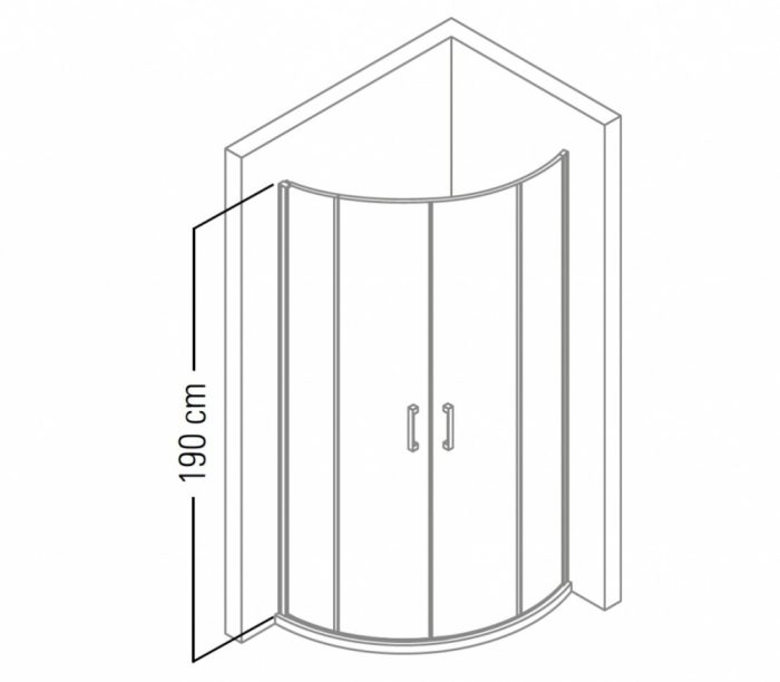 Vela Banyo TMP zuhanykabin - 80 ÍVES - 5 mm víztiszta vízlepergető üveggel - 80 x 80 x 190 cm