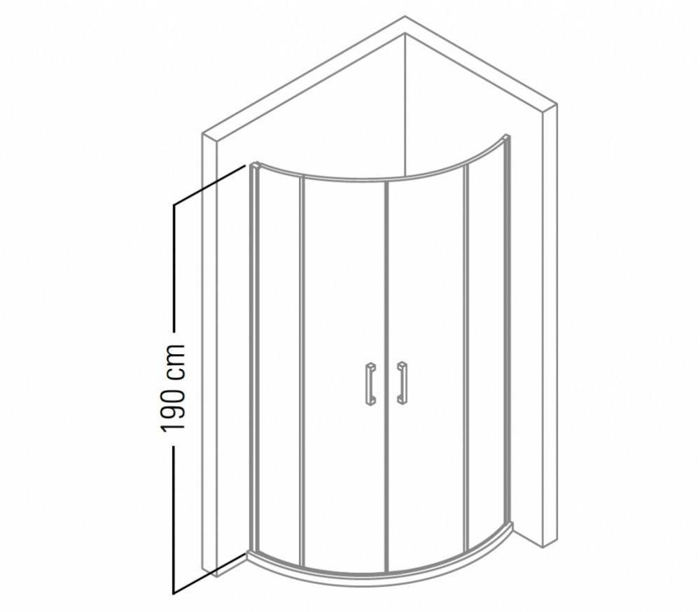 Vela Banyo TMP zuhanykabin - 80 ÍVES - 5 mm víztiszta vízlepergető üveggel - 80 x 80 x 190 cm - Image 2