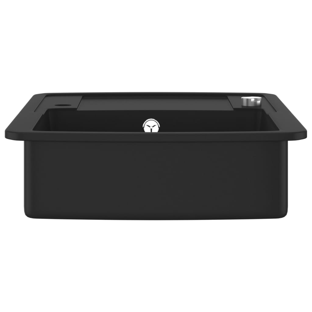 vidaXL fekete, egymedencés gránit mosogatótálca - Image 6
