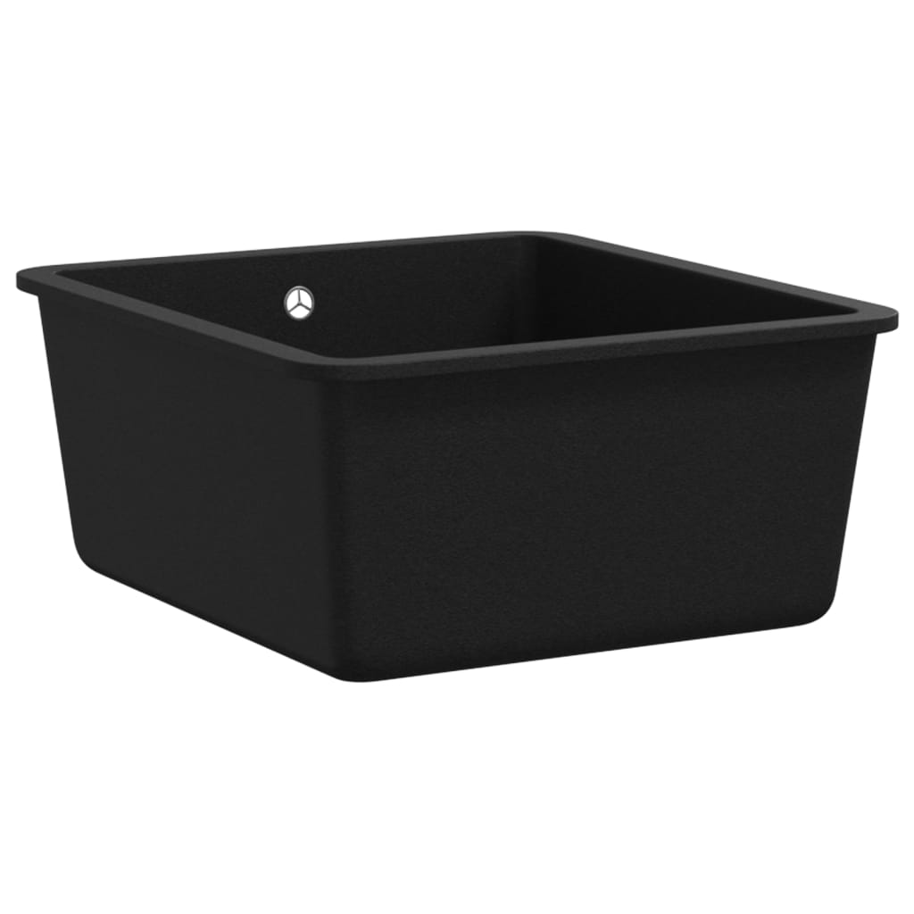 vidaXL fekete, egymedencés gránit mosogatótálca - Image 4