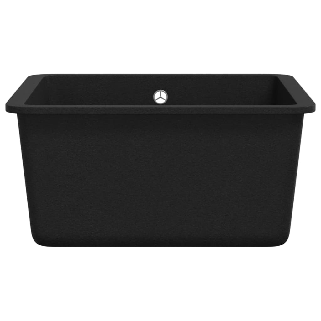 vidaXL fekete, egymedencés gránit mosogatótálca - Image 5