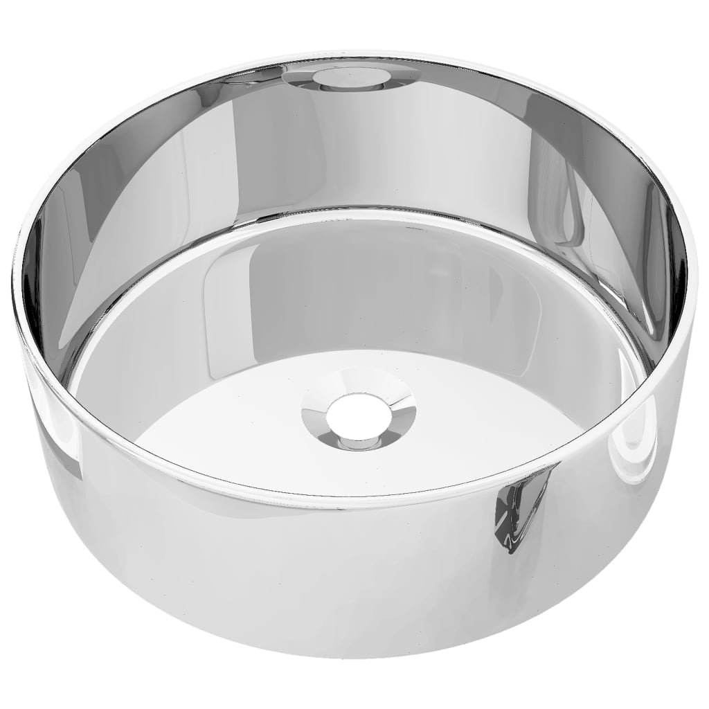 vidaXL ezüstszínű kerámia mosdókagyló 40 x 15 cm - Image 2