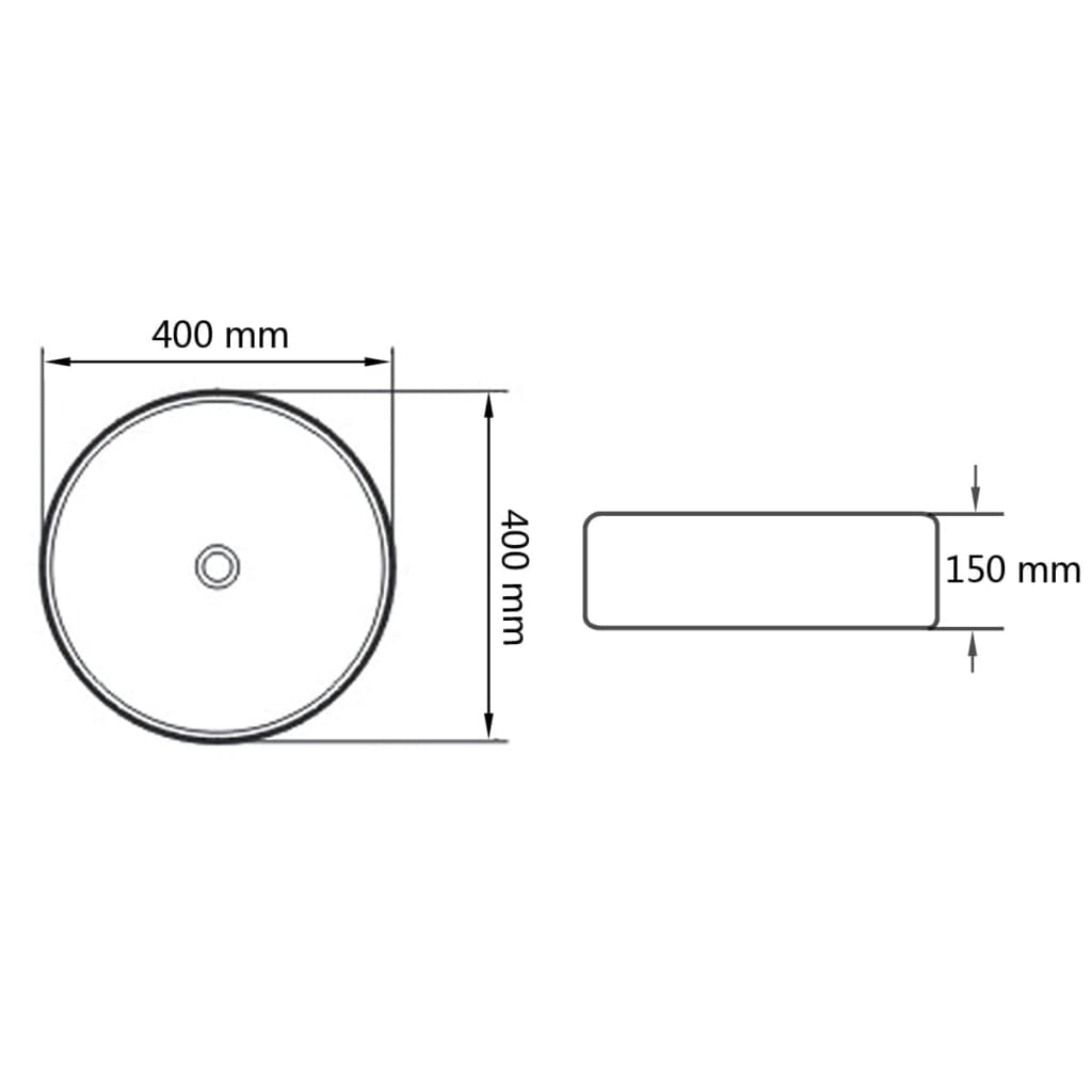 vidaXL ezüstszínű kerámia mosdókagyló 40 x 15 cm - Image 6