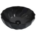 vidaXL fekete kerámia mosdókagyló 46 x 17 cm