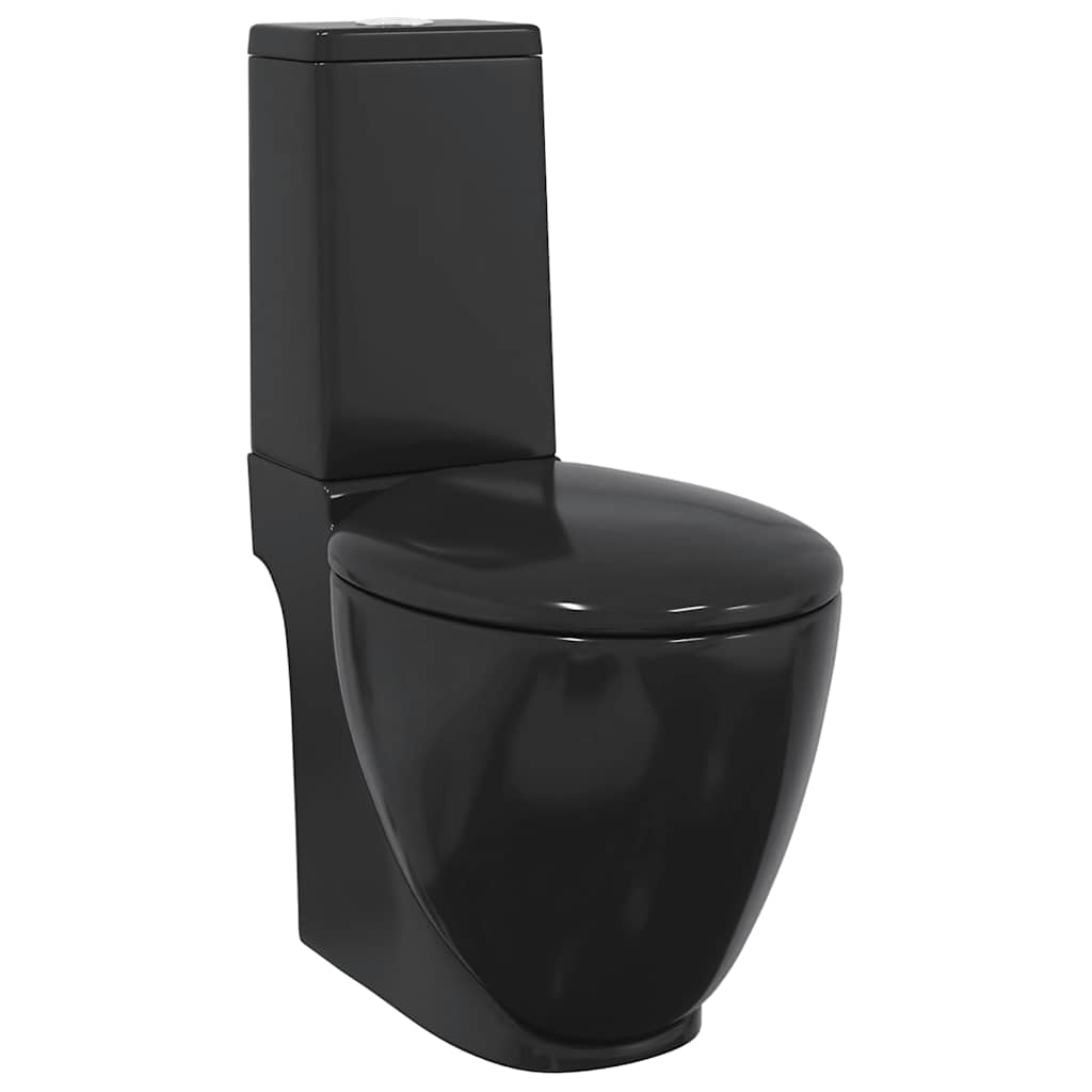 vidaXL fekete kerámia WC öblítőrendszerrel - Image 2