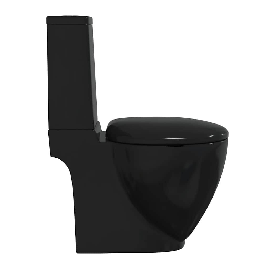 vidaXL fekete kerámia WC öblítőrendszerrel - Image 5