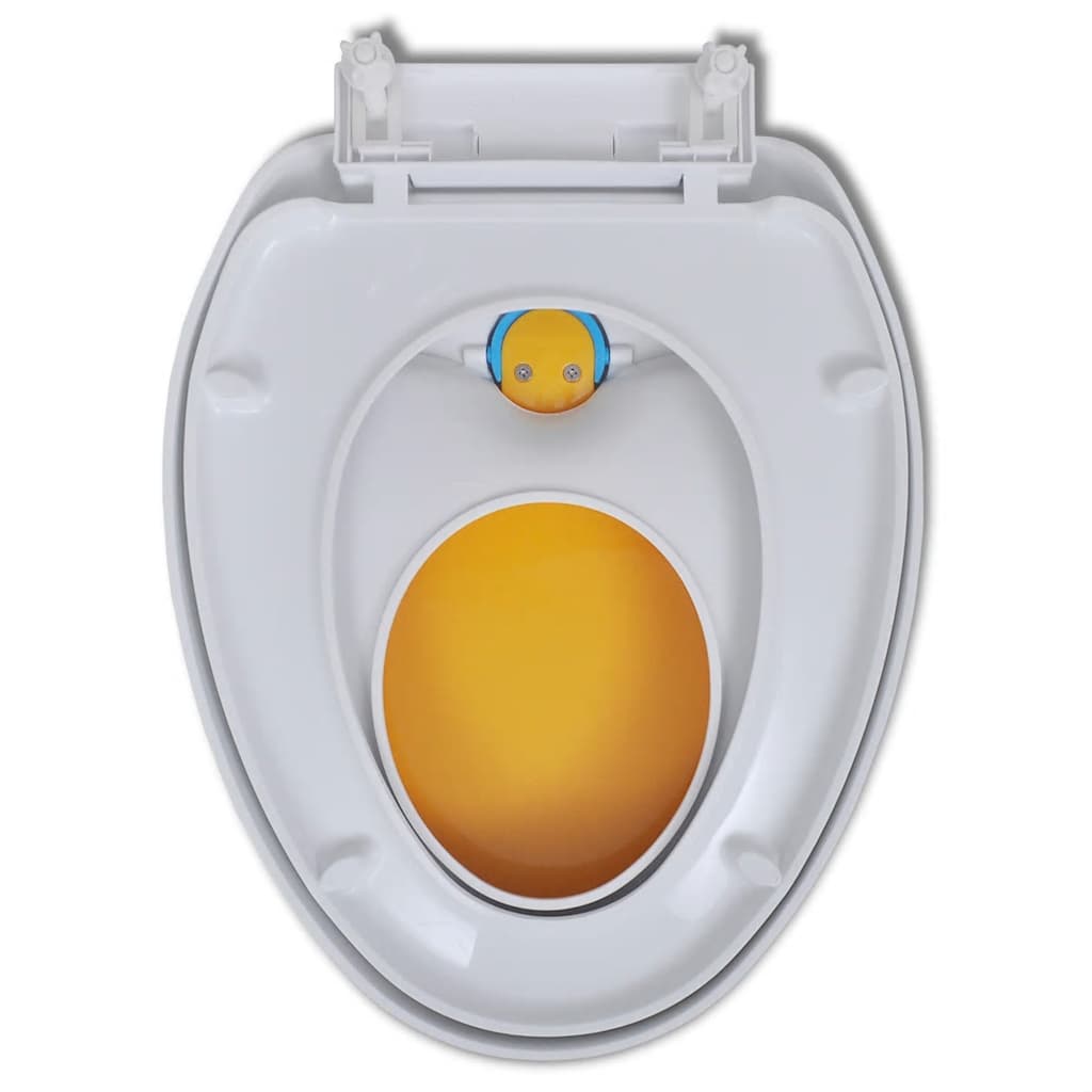 vidaXL fehér és sárga gyerek/felnőtt WC-ülőke lassan csukódó fedéllel - Image 10