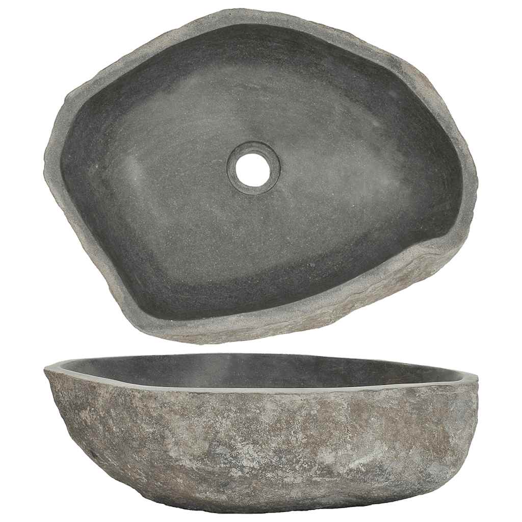 vidaXL ovális folyami kő mosdókagyló (45-53) x (34-41) cm - Image 2