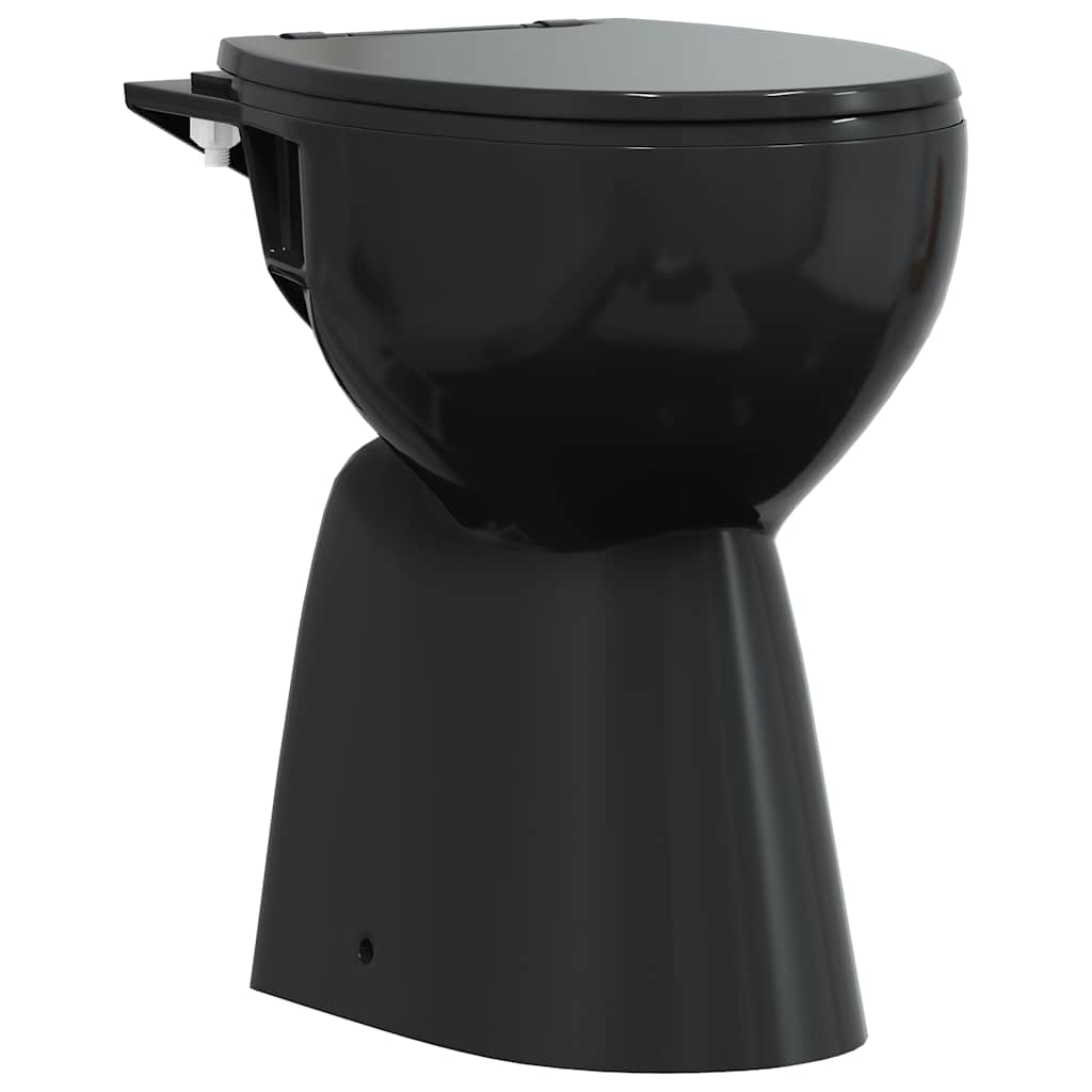 vidaXL fekete kerámia perem nélküli WC 7 cm extra magasság Soft Close - Image 2