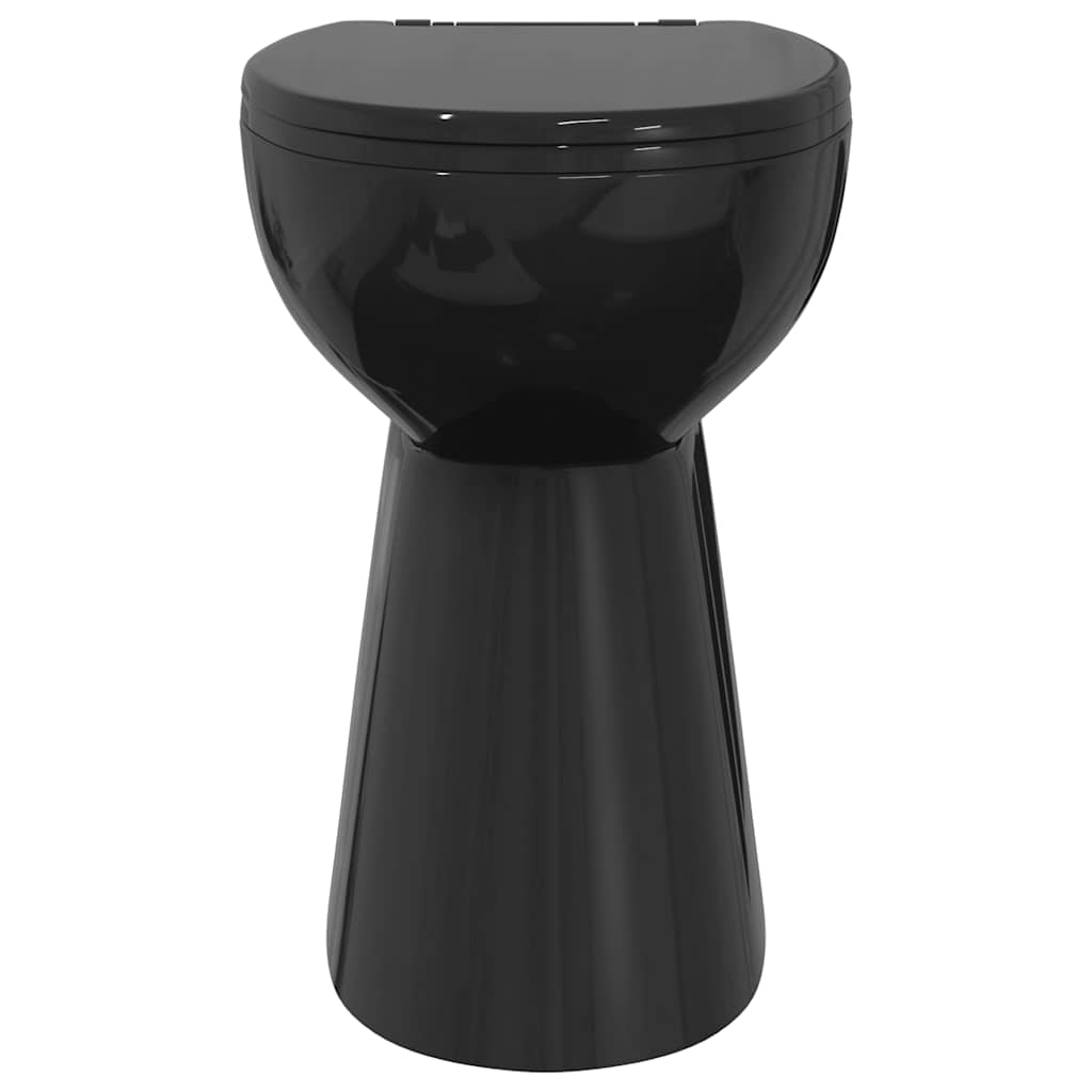vidaXL fekete kerámia perem nélküli WC 7 cm extra magasság Soft Close - Image 4