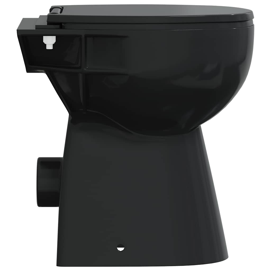 vidaXL fekete kerámia perem nélküli WC 7 cm extra magasság Soft Close - Image 5